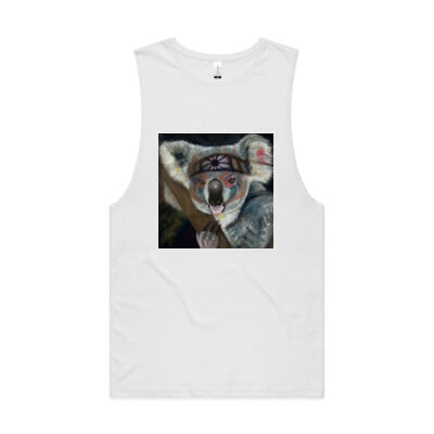 Karate Koala on organic men's singlet  Thumbnail